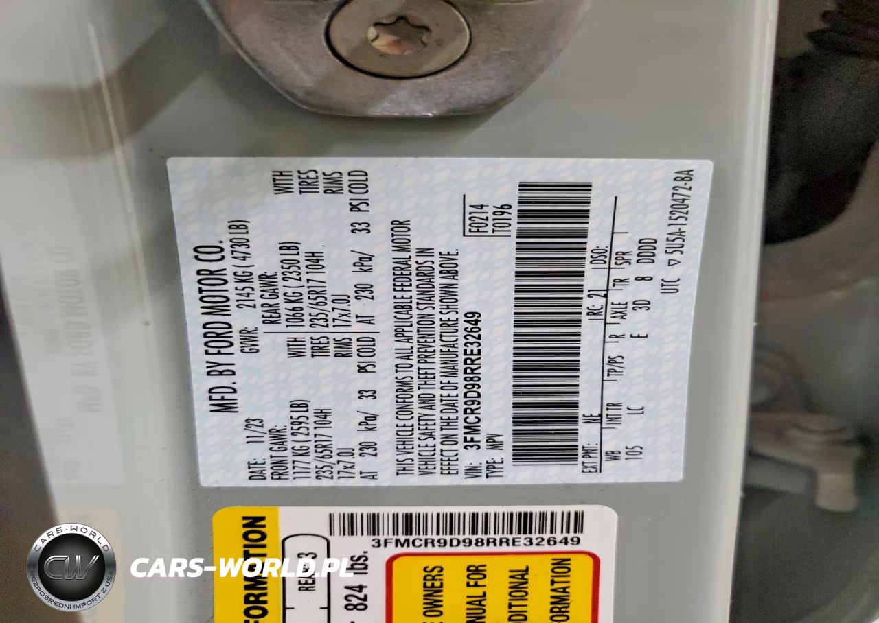 2024 Ford Bronco Sport Badlands VIN:3FMCR9D98RRE32649 - 14