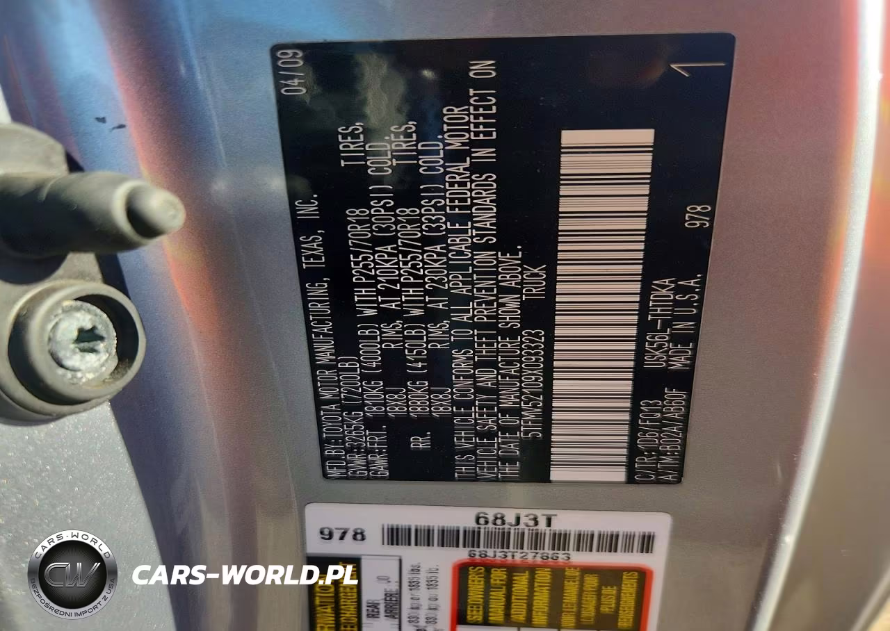2009 Toyota Tundra Grade VIN:5TFMV52109X093323 - 12