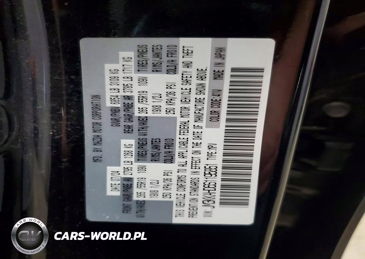 2025 Mazda Cx-90 Select VIN:JM3KKAHD6S1195851 - 13