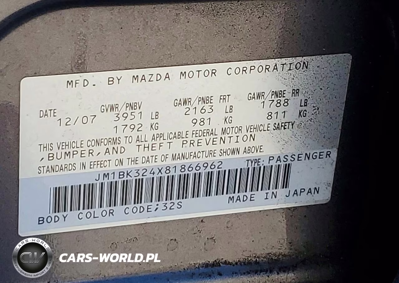 2008 Mazda 3 S VIN:JM1BK324X81866962 - 12