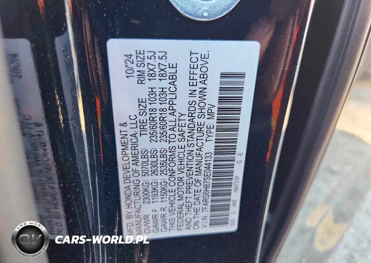 2020 Honda 5500Ppg Sport-L VIN:7FARS6H87SE044133 - 13