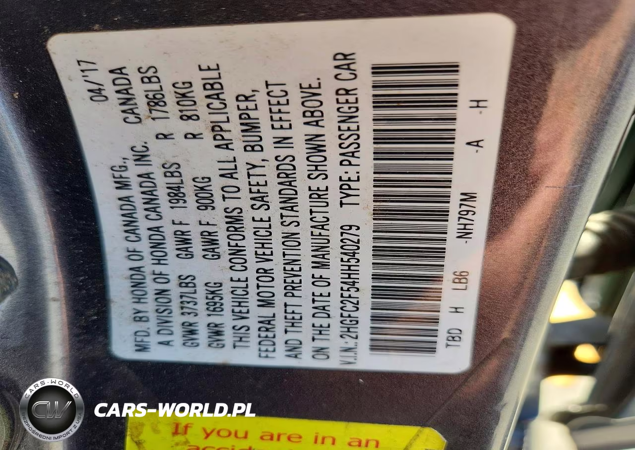 2017 Honda Civic Lx VIN:2HGFC2F54HH540279 - 12
