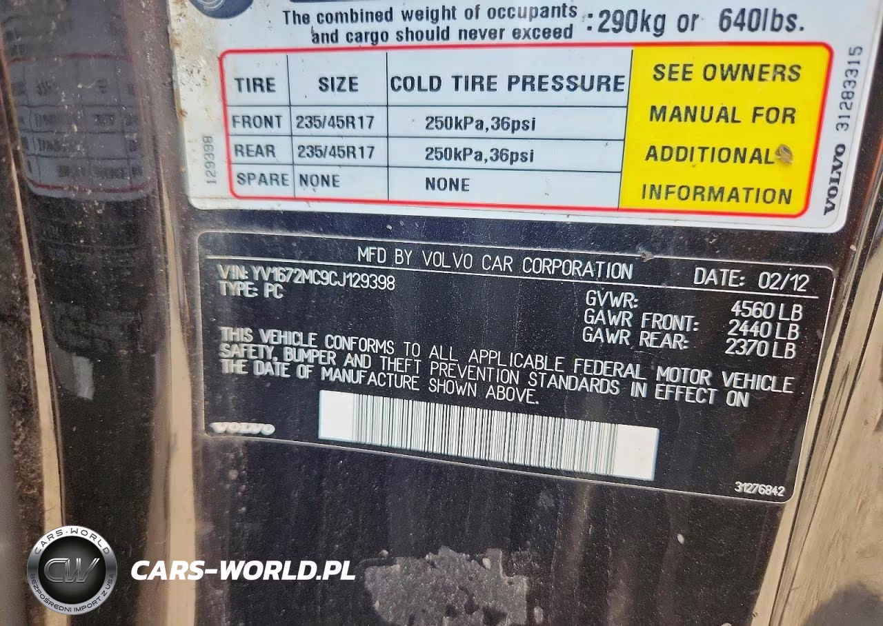 2012 Volvo C70 T5 VIN:YV1672MC9CJ129398 - 12