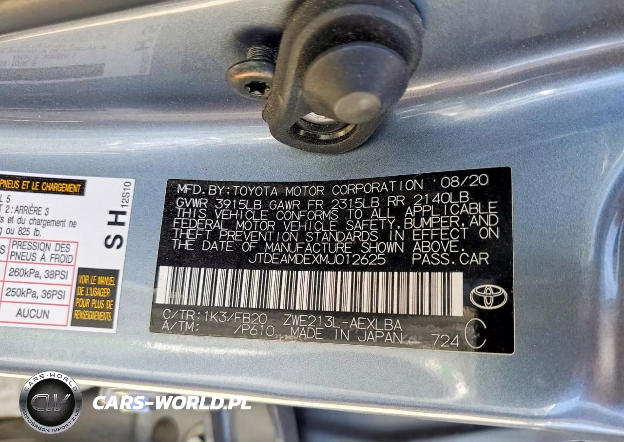 2021 Toyota Corolla Le VIN:JTDEAMDEXMJ012625 - 13