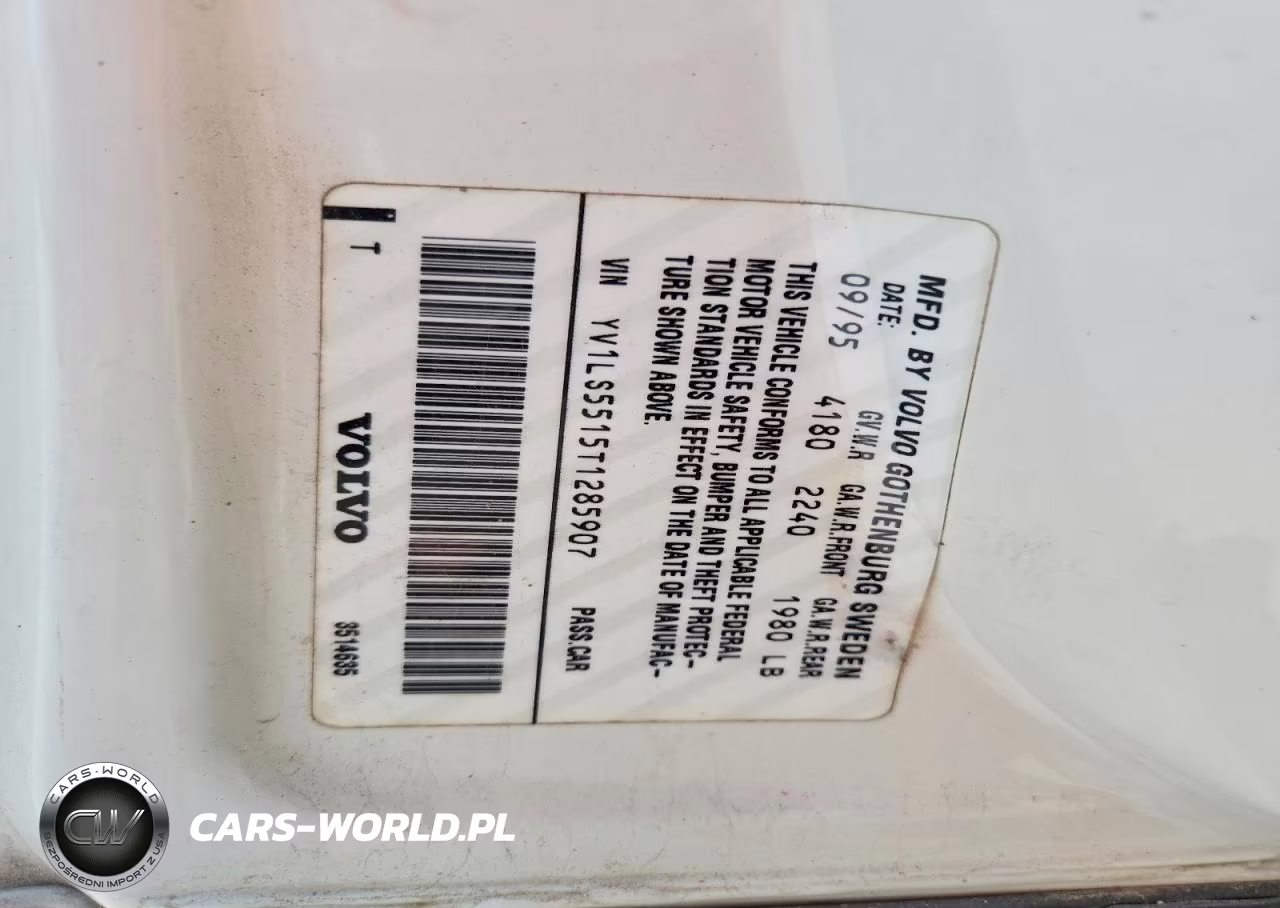 1996 Volvo 850 Base VIN:YV1LS5515T1285907 - 12