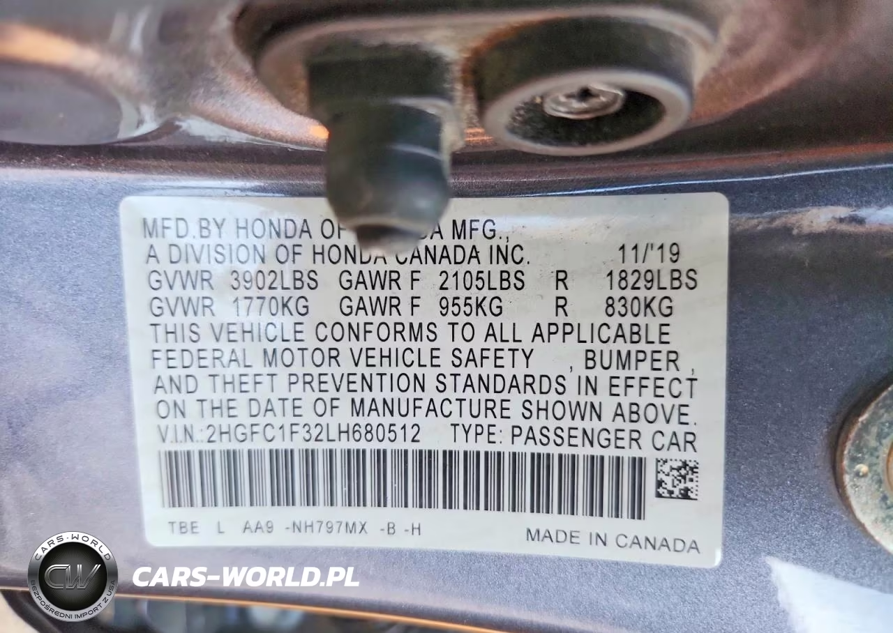 2020 Honda Civic Ex VIN:2HGFC1F32LH680512 - 13