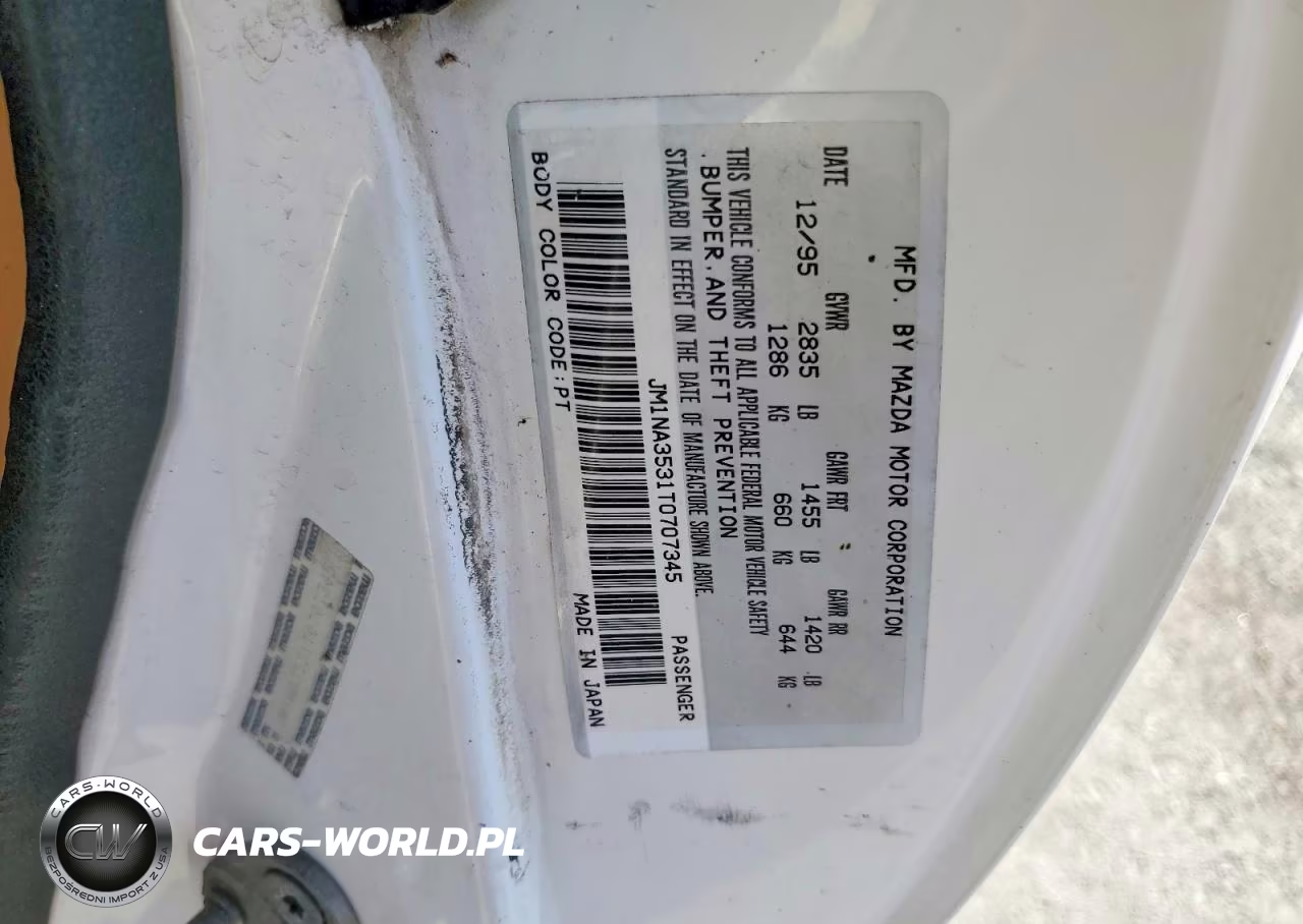 1996 Mazda Mx-5 Miata VIN:JM1NA3531T0707345 - 12