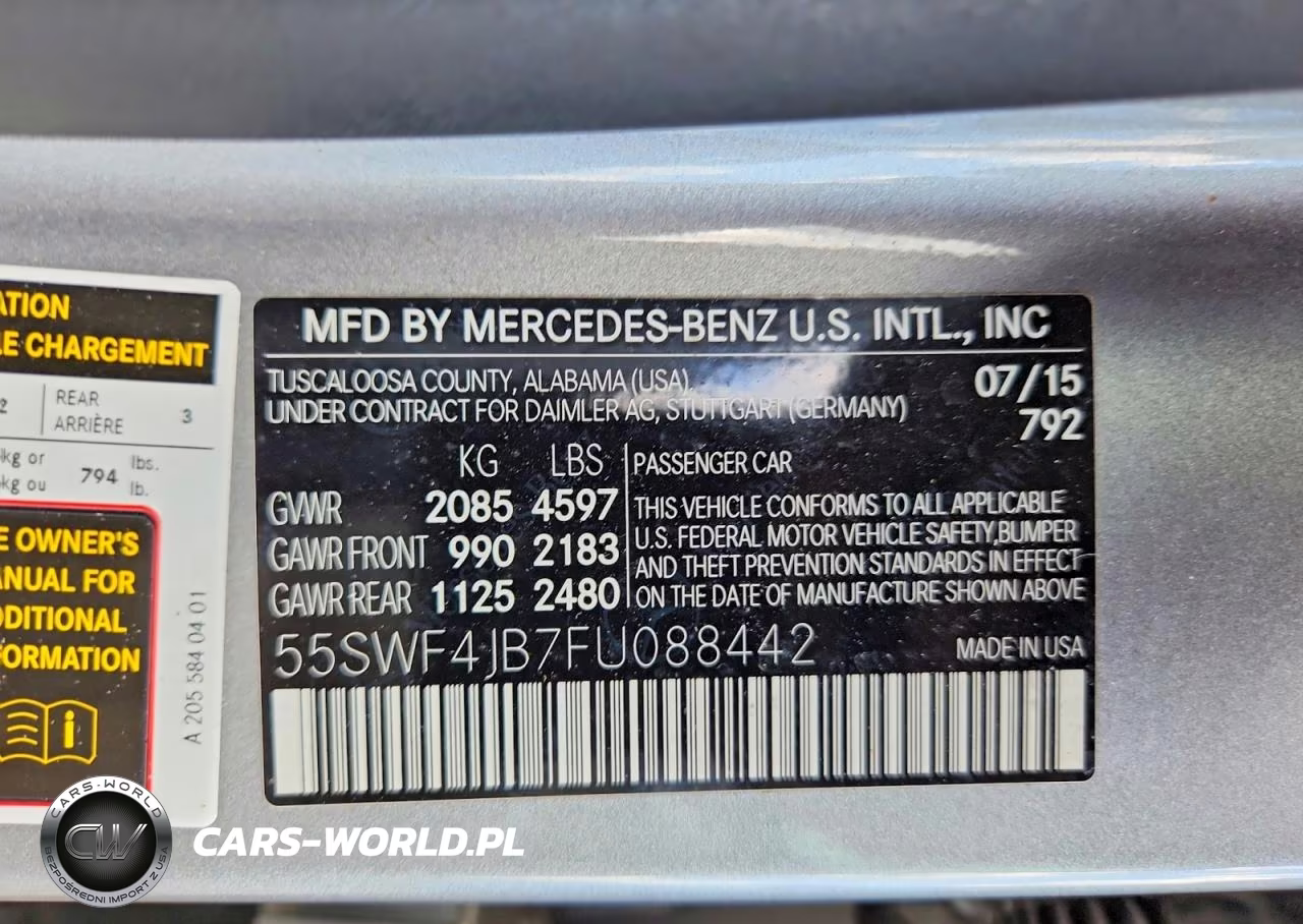 2015 Mercedes-Benz C 300 VIN:55SWF4JB7FU088442 - 12