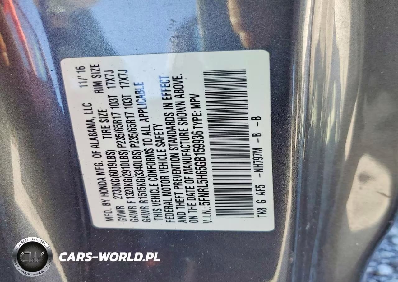 2016 Honda Odyssey Exl VIN:5FNRL5H65GB159936 - 13