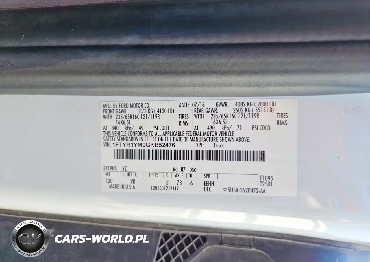 2016 Ford Transit 250 Delivery Van VIN:1FTYR1YM0GKB52476 - 13