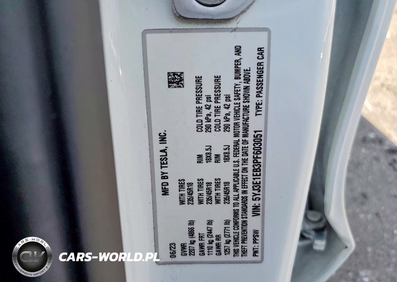 2023 Tesla Model 3 VIN:5YJ3E1EB3PF603051 - 12