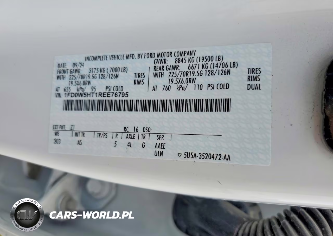 2024 Ford F550 Super Duty VIN:1FD0W5HT1REE76795 - 12