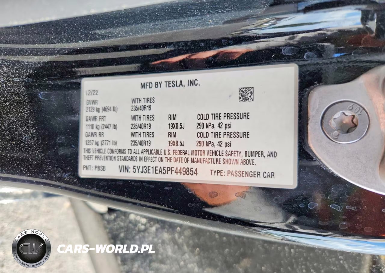 2023 Tesla Model 3 VIN:5YJ3E1EA5PF449854 - 12