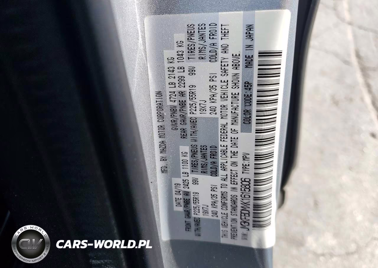 2019 Mazda Cx-5 Grand Touring VIN:JM3KFBDMXK1615806 - 13
