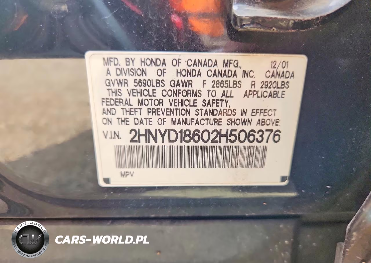 2002 Acura Mdx Touring VIN:2HNYD18602H506376 - 13