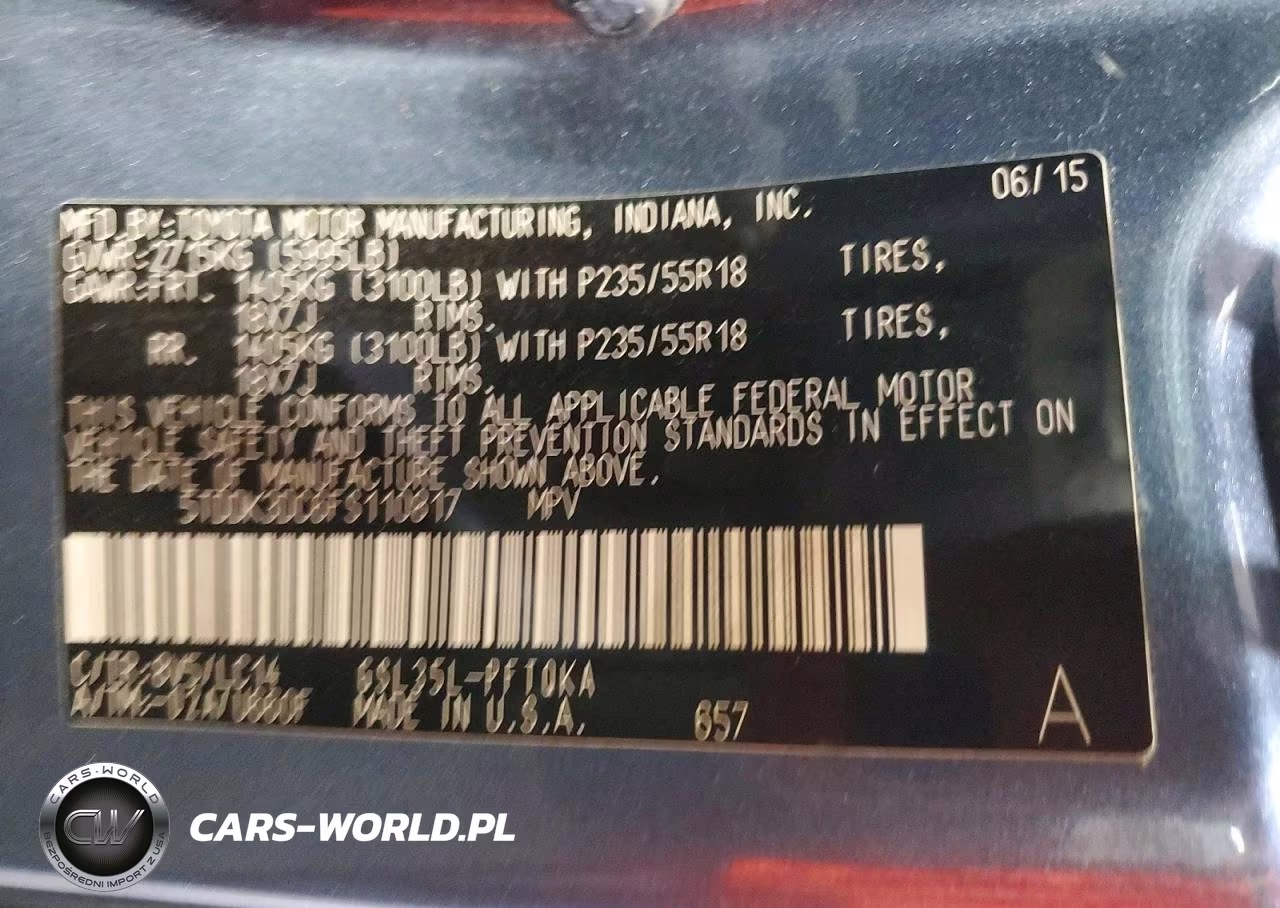 2015 Toyota Sienna Xle 7-Passenger VIN:5TDDK3DC6FS110817 - 13