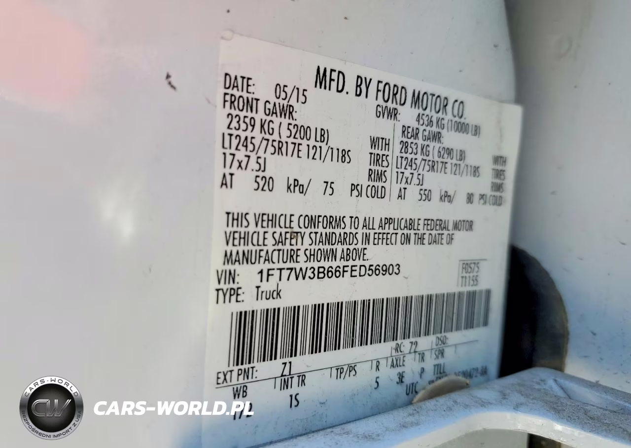 2015 Ford F350 Super Duty VIN:1FT7W3B66FED56903 - 12