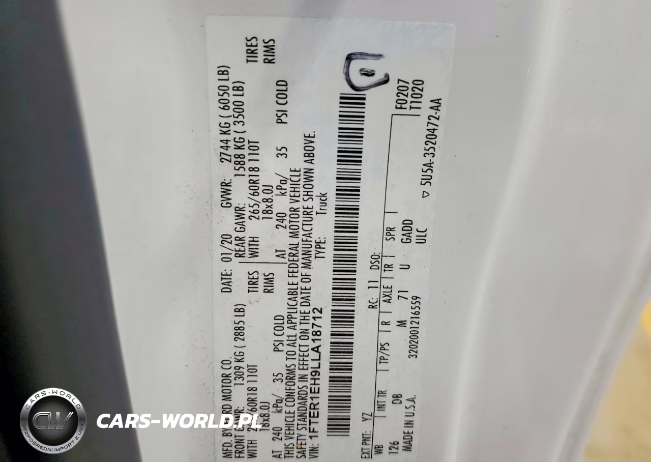 2020 Ford Ranger Lariat VIN:1FTER1EH9LLA18712 - 12