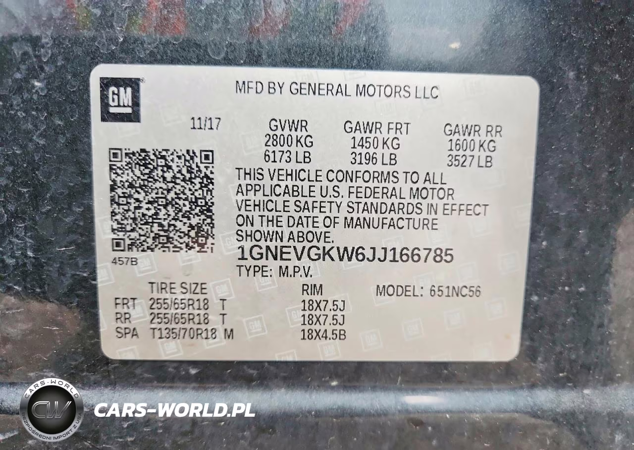 2018 Chevrolet Traverse Lt VIN:1GNEVGKW6JJ166785 - 13