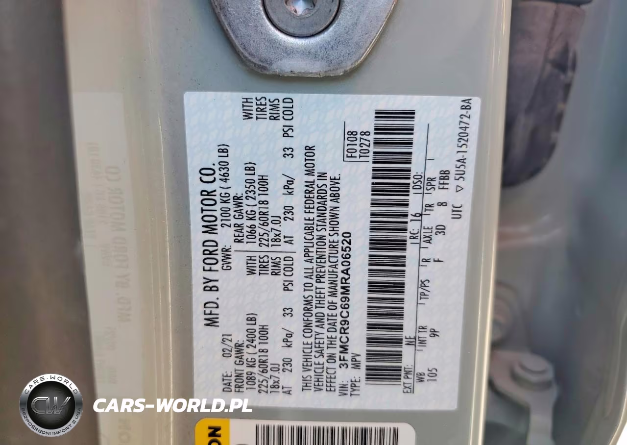 2021 Ford Bronco Sport Outer Banks VIN:3FMCR9C69MRA06520 - 14
