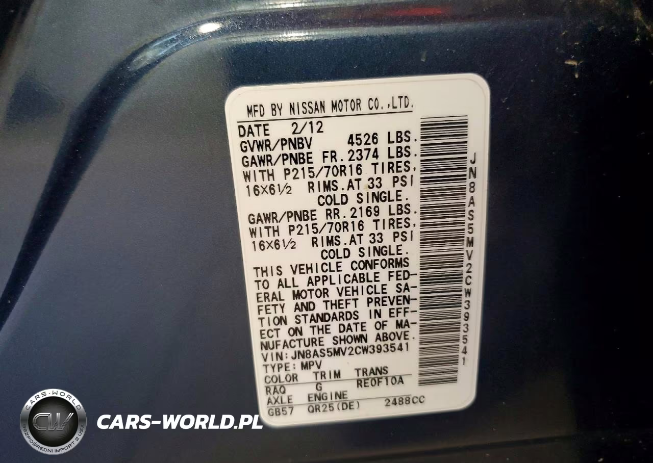 2012 Nissan Rogue S VIN:JN8AS5MV2CW393541 - 13