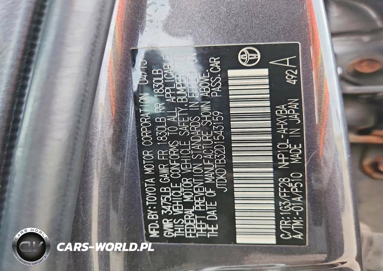 2013 Toyota Prius C Two VIN:JTDKDTB32D1543159 - 13