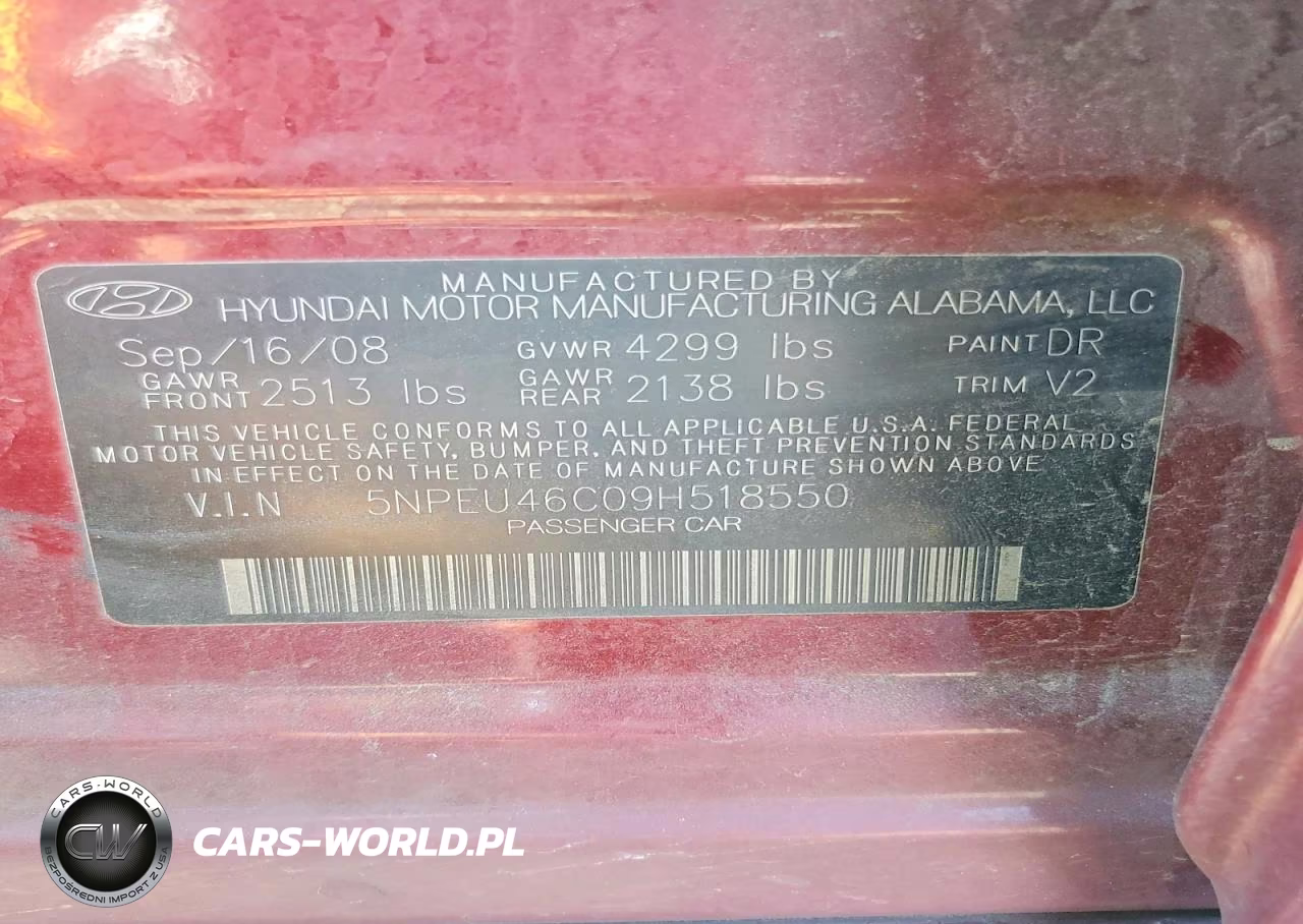2009 Hyundai Sonata Limited VIN:5NPEU46C09H518550 - 12