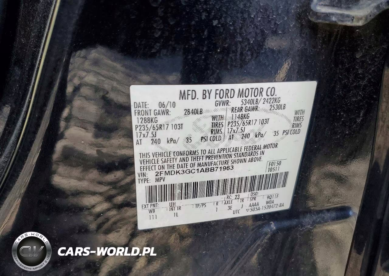 2010 Ford Edge Se VIN:2FMDK3GC1ABB71963 - 13