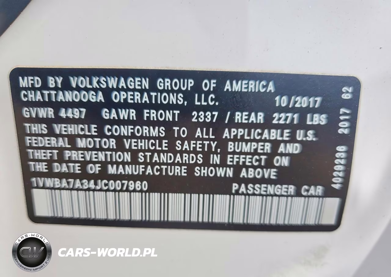 2018 VOLKSWAGEN PASSAT 2.0T SE VIN:1VWBA7A34JC007960 - 12