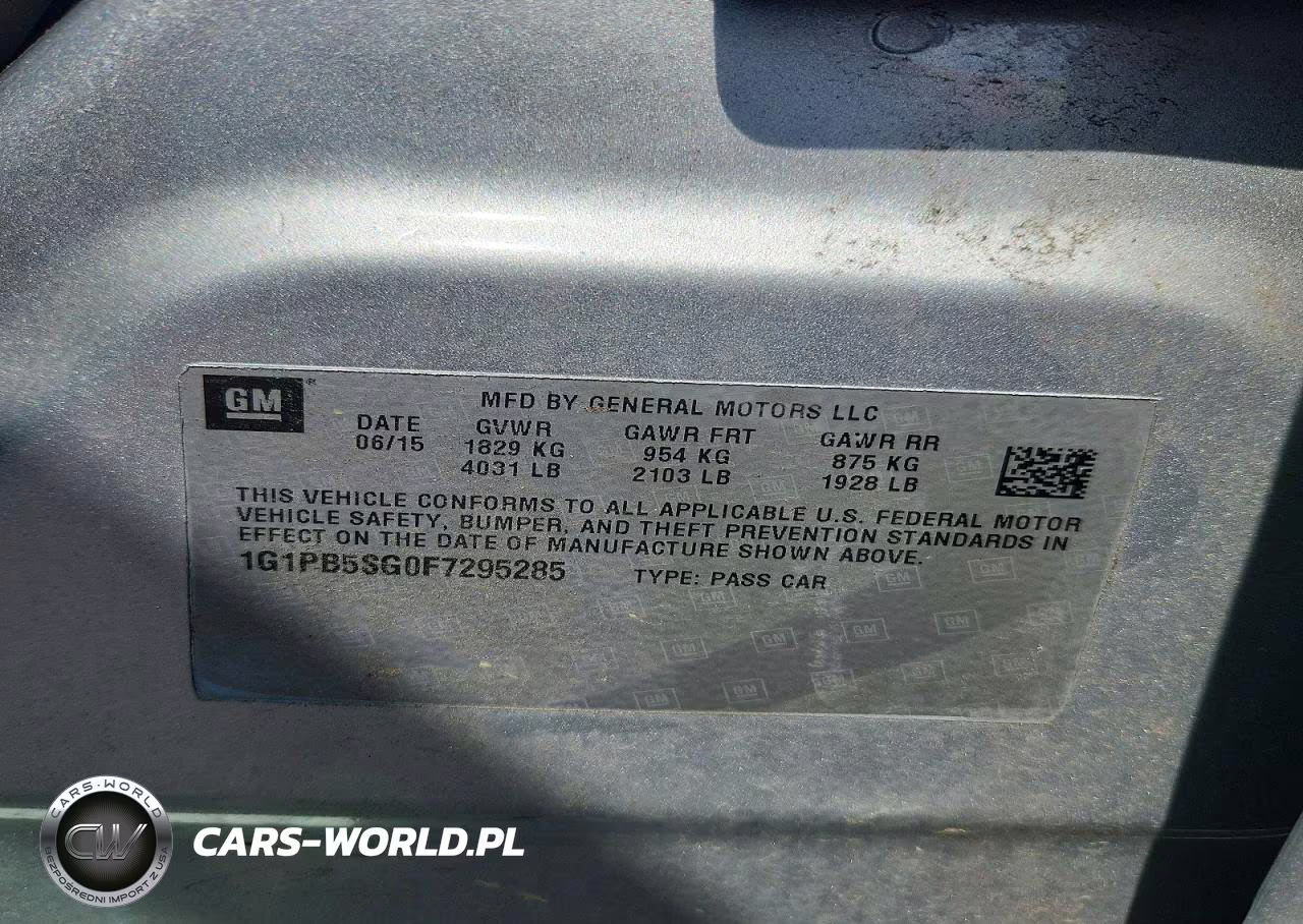2015 Chevrolet Cruze Ls VIN:1G1PB5SG0F7295285 - 12