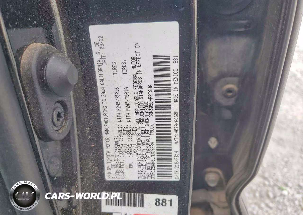 2020 Toyota Tacoma Sr V6 VIN:3TMCZ5AN8LM359284 - 12