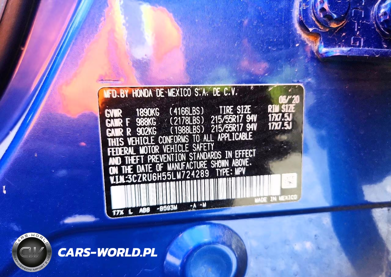 2020 Honda Hr-V Ex VIN:3CZRU6H55LM724289 - 12
