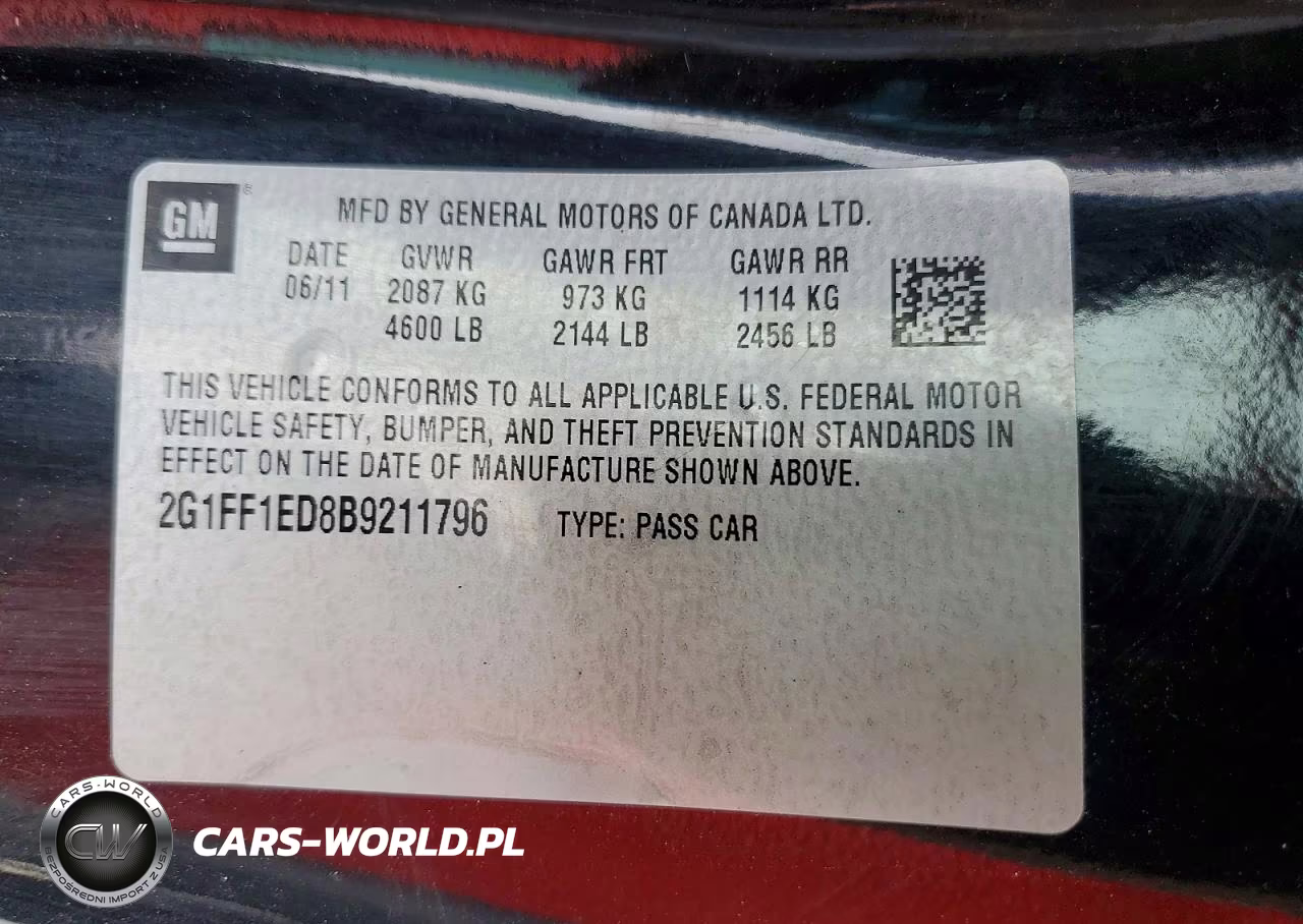 2011 Chevrolet Camaro Lt VIN:2G1FF1ED8B9211796 - 12