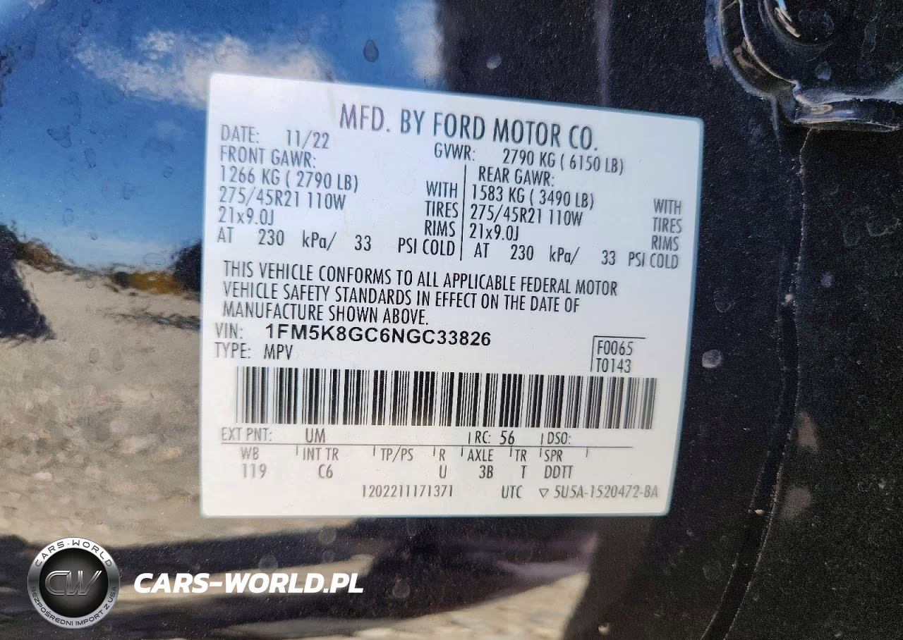 2022 Ford Explorer St VIN:1FM5K8GC6NGC33826 - 14