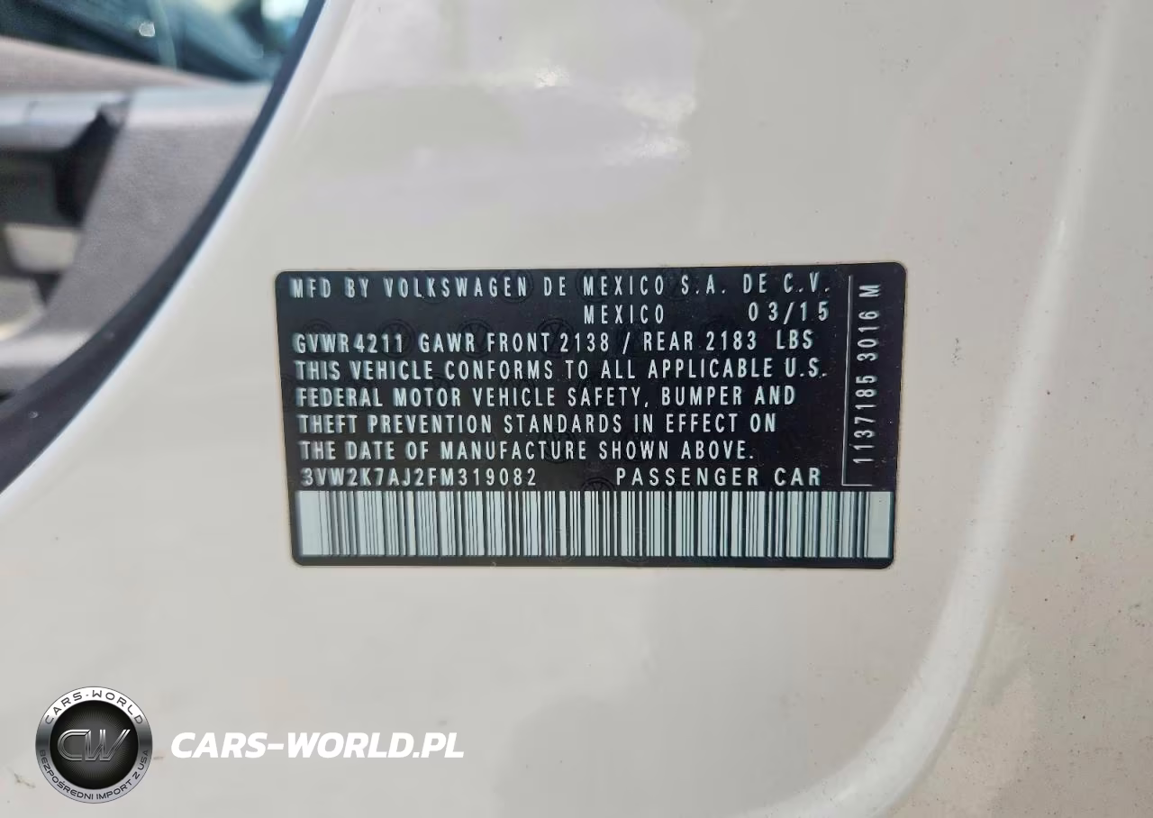 2015 Volkswagen Jetta Base VIN:3VW2K7AJ2FM319082 - 12
