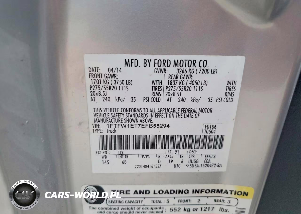 2014 Ford F150 Supercrew VIN:1FTFW1ET7EFB55294 - 12