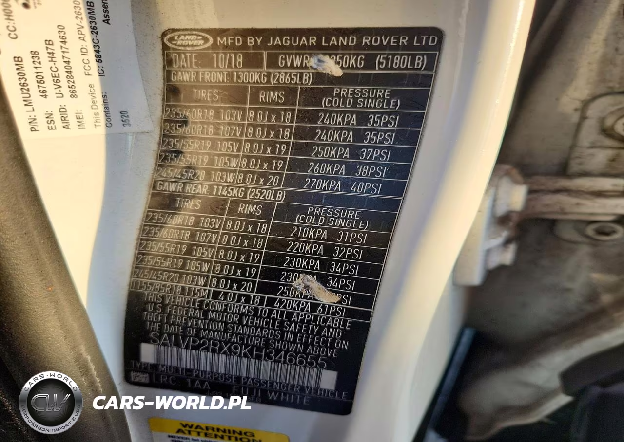 2019 Land Rover Range Rover Evoque Se VIN:SALVP2RX9KH346655 - 13