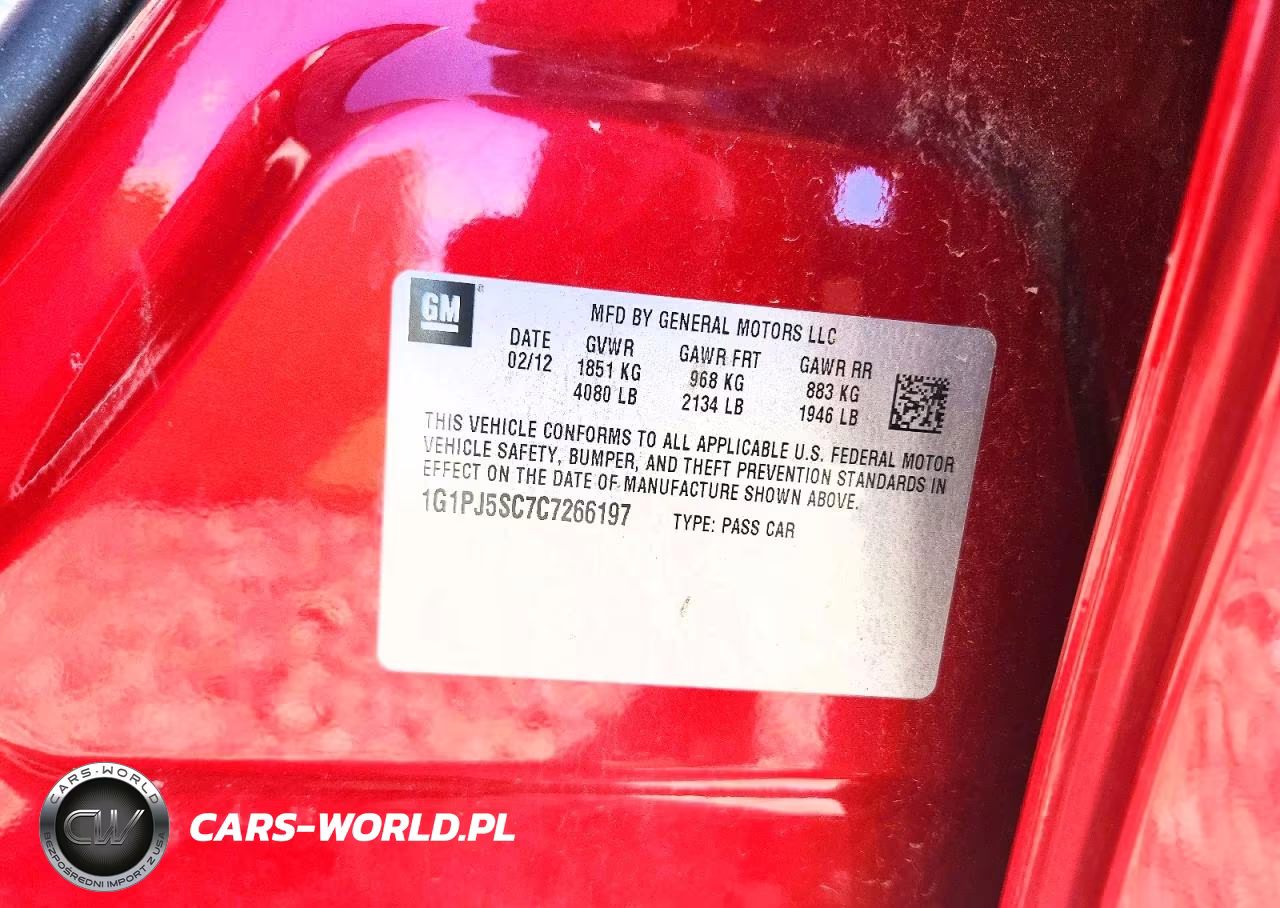 2012 Chevrolet Cruze Eco VIN:1G1PJ5SC7C7266197 - 12