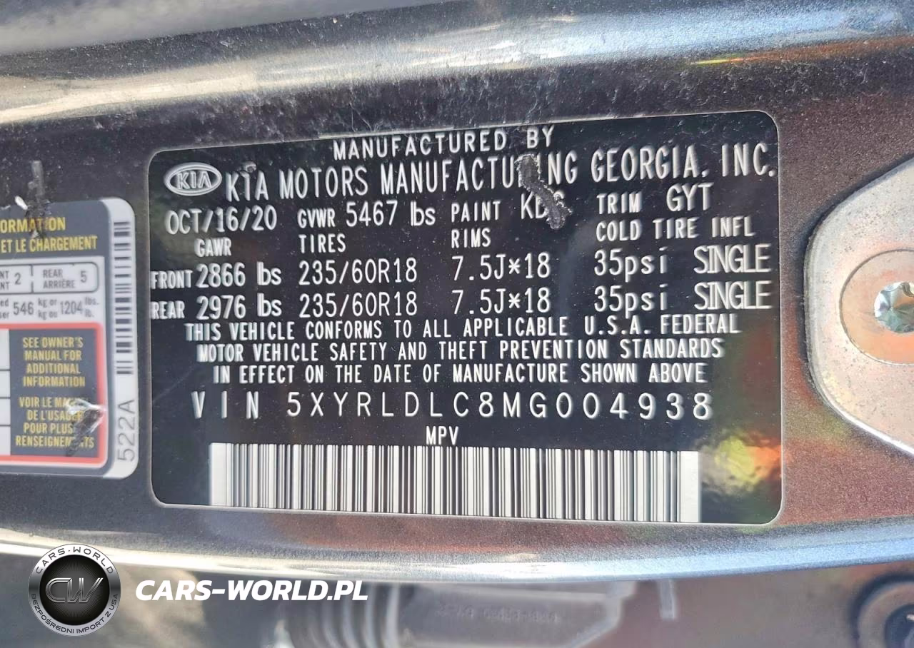 2021 Kia Sorento S VIN:5XYRLDLC8MG004938 - 13