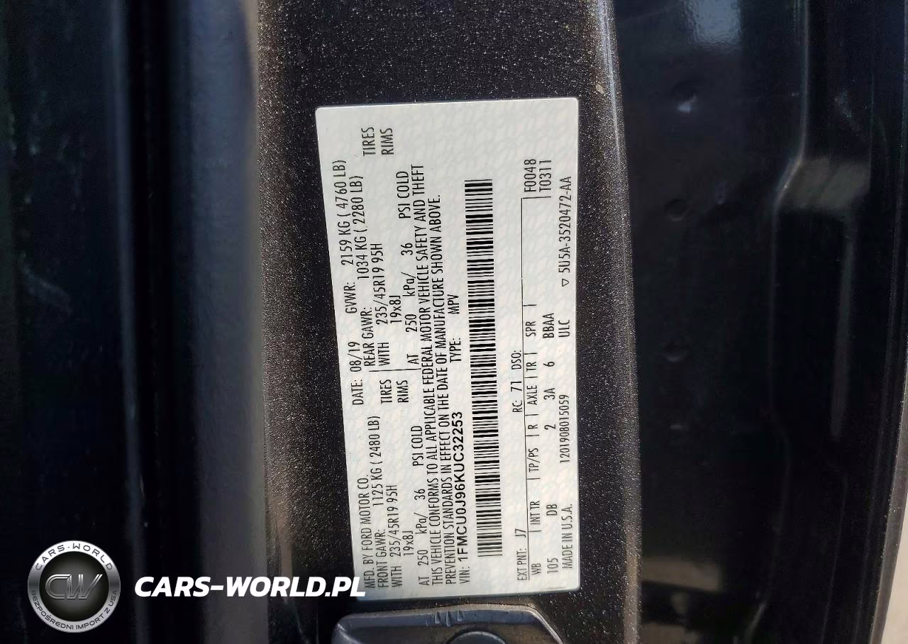 2019 Ford Escape Titanium VIN:1FMCU0J96KUC32253 - 13