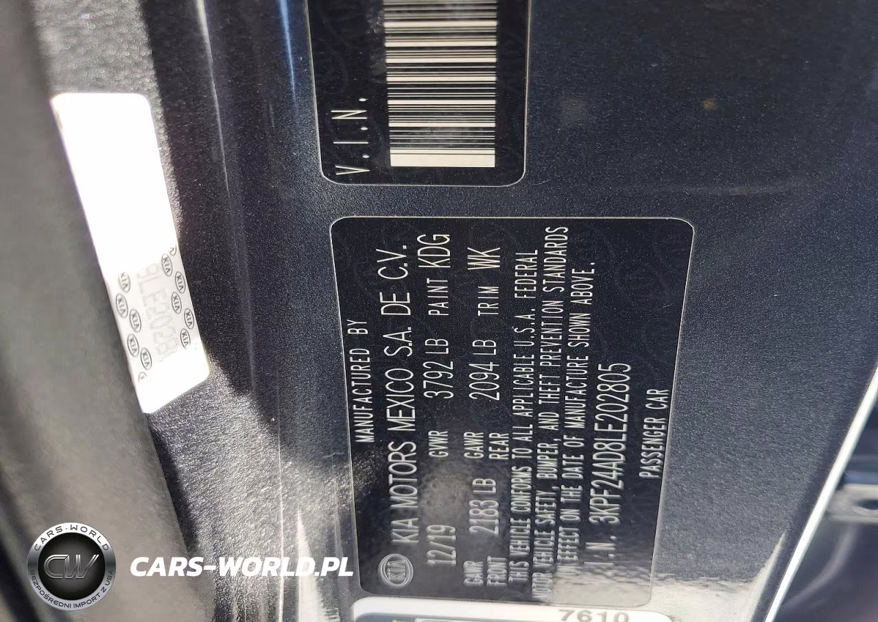 2020 Kia Forte Lxs VIN:3KPF24AD8LE202805 - 12