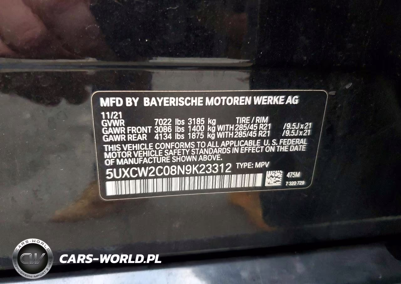2022 BMW X7 xDrive40I VIN:5UXCW2C08N9K23312 - 13