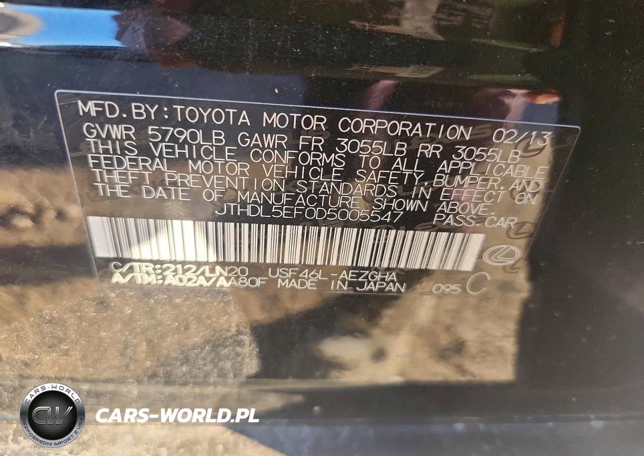 2013 Lexus Ls 460L VIN:JTHDL5EF0D5005547 - 12