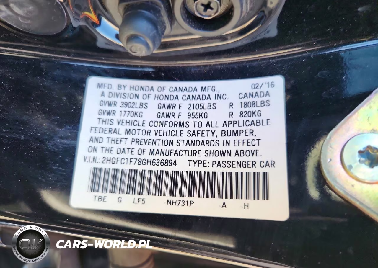 2016 Honda Civic Exl VIN:2HGFC1F78GH636894 - 12