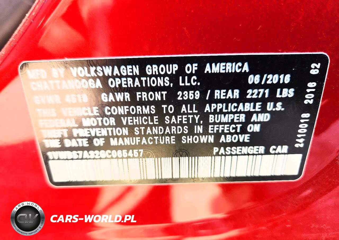 2016 Volkswagen Passat Se VIN:1VWBS7A32GC065457 - 12