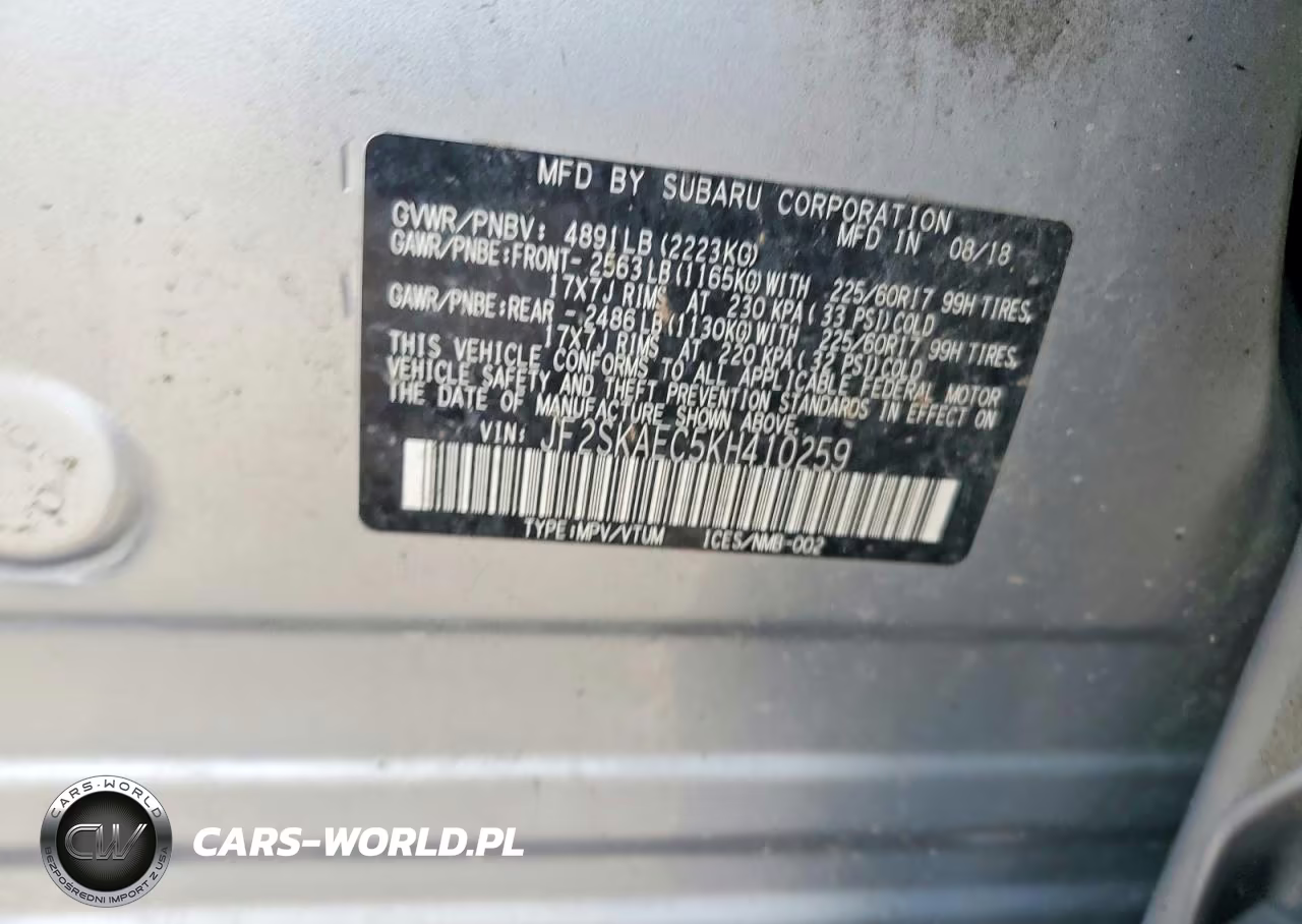 2019 Subaru Forester Premium VIN:JF2SKAEC5KH410259 - 13