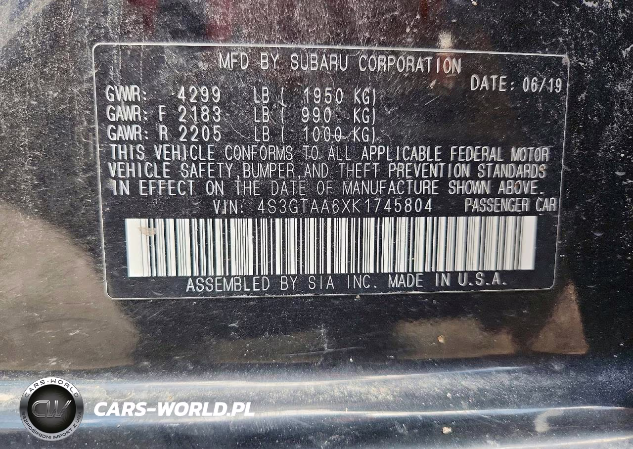 2019 Subaru Impreza VIN:4S3GTAA6XK1745804 - 13