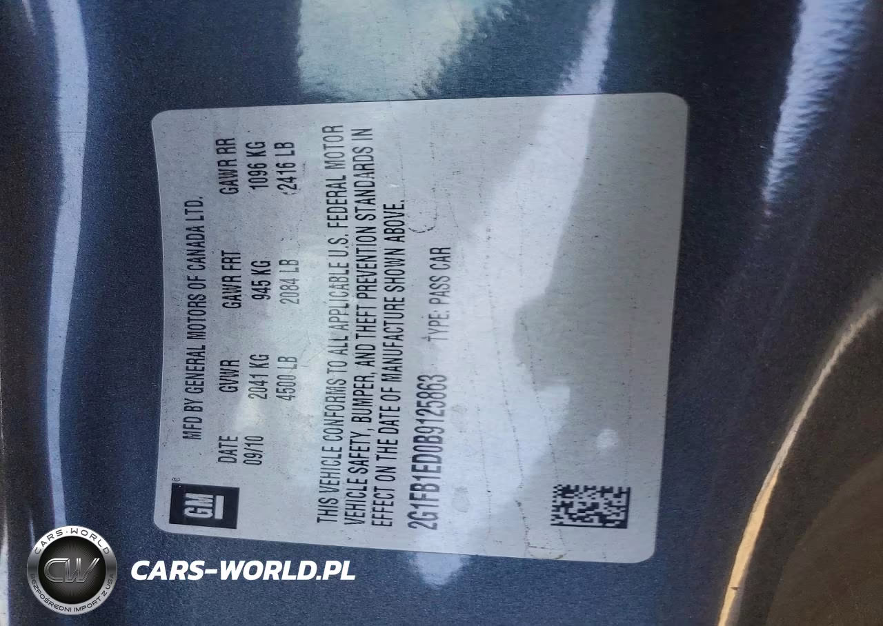 2011 Chevrolet Camaro Lt VIN:2G1FB1ED0B9125863 - 12