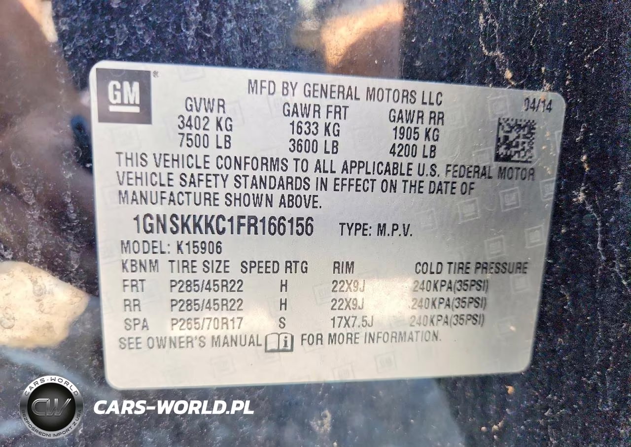 2015 Chevrolet Suburban K1500 Ltz VIN:1GNSKKKC1FR166156 - 13