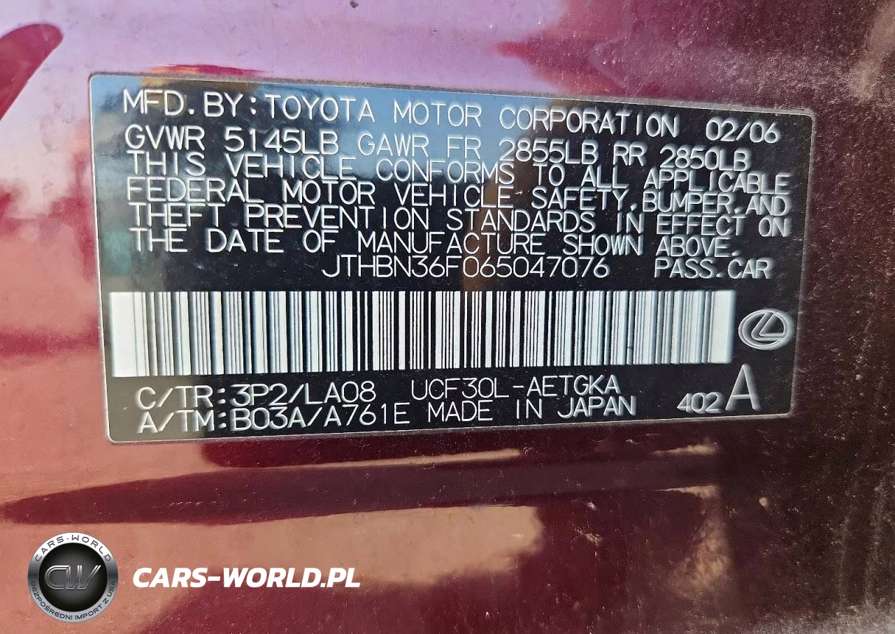 2006 Lexus Ls 430 VIN:JTHBN36F065047076 - 12